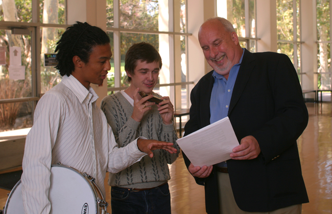 Chris Waterman with students