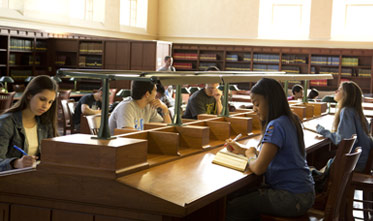 UCLA students in the library